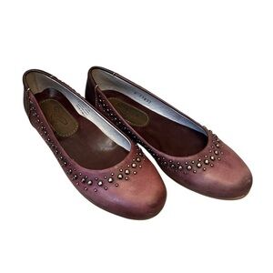 Freebird by Steven Blossom Red Flats studs Benchmade Shoes Size 7 NWOB run small